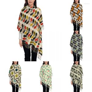 Lenços Orla Kiely Multi -tronco Tansel Sconef Women Flowers Soft Floral Shawl Shap Wrap Ladies Winter outono