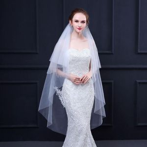 Bridal Welles 2023 Przyjazd Prosty projekt welonowy Tiul 2 Warstwy Warstwy spływowe