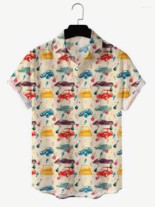 Männer Casual Hemden 2023 Sommer Verkauf Gitarre Kurzarm Hawaiian Shirt Für Männer Hohe Qualität Musik Elemente Digitaldruck Strand top