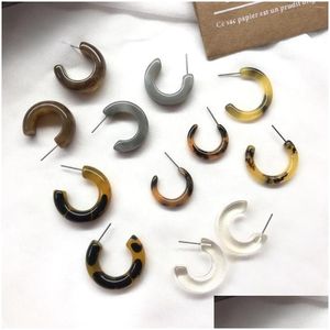 Hoop Hie Earrings Ujbox 2022 Mticolor Leopard Resin Women Small Acrylic Clear Spring Summer Wedding Party Drop Delivery 20 Dh1Us