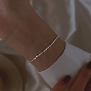 Silver Sparkling Gypsophila Justerbar kedjearmband Bangle For Women Fine Fashion Jewelry Wedding Party Gift