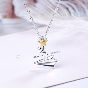Pendant Necklaces Lovely Tiny Star Plain Pendants Silver-Plated Link Chain Choker Fashion Jewelry Gift For Women Girls