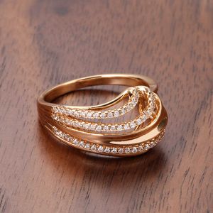 Anelli a banda Nuovi grandi anelli lucidi 585 intarsio in oro rosa Plumplo zircone zircone texture golf anelli ovali minimalisti per donne nuclei di nozze g230213