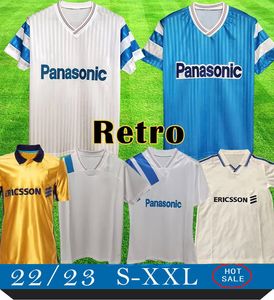 Camisa de futebol emoldurando maillot retro marseire jersey jersey vintage cantona waddle pele papin boli futebol shirts cl￡ssico 1990 1991 1992 1993 1998 1999 2000 kit