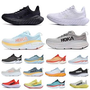 Hoka 8 klasik siyah beyaz yürüyüş ayakkabıları rahat tasarımcı erkek kadın spor ayakkabı hokas bir krikon dumanı gri açık mavi beyazlar ve kırmızı altın çiçek 6 7 antrenör