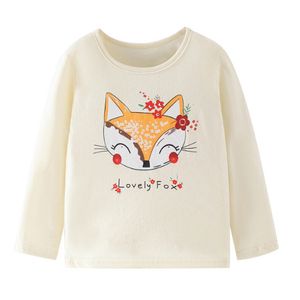 tshirts little maven baby girls tshirt long slees cotton soft eachum close lovely flower and fox for toddler kids 2 ~ 7 년 230213