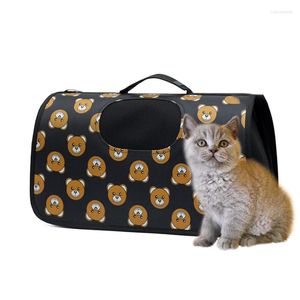 Dog Car Seat Covers Thicken Breathable Pet Carrier Collapsible Crate Handbag Oxford Leopard Mesh Carrying Bag Small Travelling Outdoor