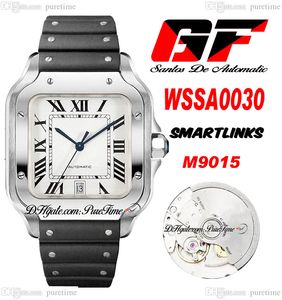 GF V2 WSSA003 Miyota 9015 Automatic Mens Watch Steel Case White Dial Roman Markers Black Rubber Super Edition Puretime 05b2