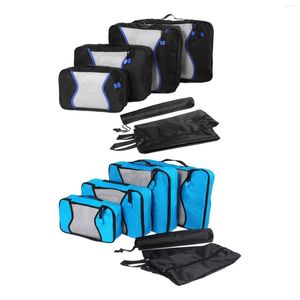 Duffel Bags 7 em 1 Cubos de embalagem Acessórios Bolsa de mala Carry On Bagage Lightweight para roupas Mulher Man, mantendo -se organizado