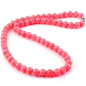 Chains 2023 Arrival Genuine Rose Rhodochrosite Gems Natural Stone Necklace 6mm Round Loose Beads DIY Fashion Jewelry Long