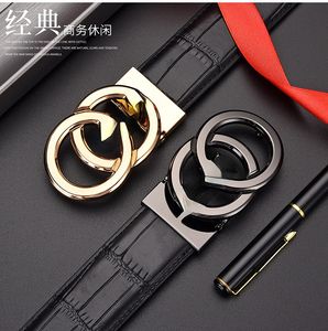 High-end Belt Letter Buckle Smooth Buckle Cowhide Belts Fashion Trend Classic Wholesale