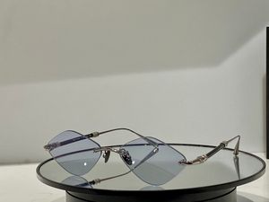 Silver Metal Blue Lens Diamond Sunglasses for Men Fashion Sun Glasses Sonnenbrille Shades gafas de sol UV400 Protection Eyewear with Box