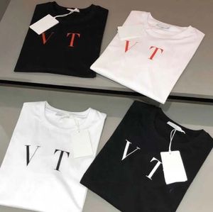 高級パターンのファッションデザイナープリントメンズTシャツブラック最新スタイルポロスTシャツ男性女性高品質の半袖TシャツS-7XL