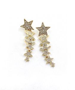 2023 Luxury Jewelry Stud Designer Earrings Women's Stars Diamond Tassels Classic Luxury Premium Gold Letters No Box