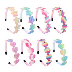 Girls Glitter Hair Bands Cute Colors Hair Hoop Hairbands Lovely Bow Stars Headbands For Kids Gifts Hair Accessories A75