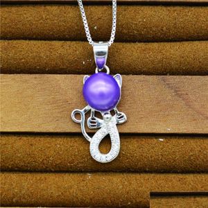 Jewelry Settings Sterling Sier Pearls Pendant Cute Cat Mounts For 78 Diy Drop Delivery 202 Dhqnz