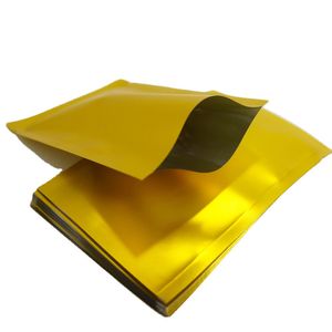 100 pz/lotto Colore Dorato Top Aperto Borse Sigillatura a caldo sacchetto di alluminio Per L'imballaggio del sacchetto di Alimenti