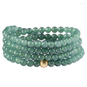 Chains Burmese Jade Bead Necklace Jadeite Natural Necklaces Charm Carved Charms Man Emerald Blue Amulet Gemstones Jewelry