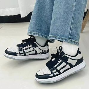 Skel-top buty swobodne buty skel top niski oryginał skórzany designerka man man buty buty skórzane kości szkieletowe aplikacje Górne niskopięte sportowe sportowe trampki