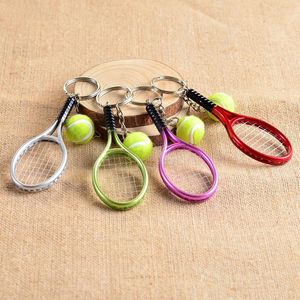 Keychains Fashion Sport Mini Tennis Racket Pendant Keychain Keyring Key Chain Ring Finder Holer Accessories Presents To Teenage Fan