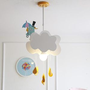 Pendant Lamps Nordic Minimalist Timely Rain Cloud Children Chandelier Creative Boy Girl Bedroom Children's Room