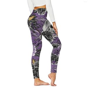 Kvinnors byxor Yoga Women s Tall Halloween Print Collection High midje Leggings Compression för att köra daglig fitness