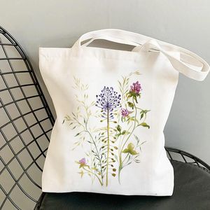 Shoppingväskor tote canvas väska handväska blommor messenger eko shoppare axel kvinnlig vintage punk casual student bok