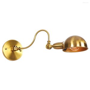 Lâmpada de parede Antique 360deg Ajuste Ajuste Bronze vintage esquerda para a direita para baixo rotação luminária decorativa luminária