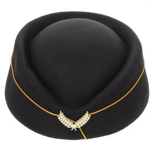 Beret Hat Stewardess Flight stewardess Costume Cap Accessories Hostess Women AirlineCoblay Beret Uniform Pillboxvintage Niebieskie czapki