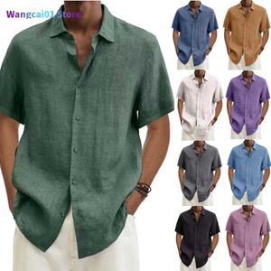 Wangcai01 Męskie koszule bawełniane koszule lniane dla mężczyzn odzież Camisa Masculina Chise Homme Camisas de hombre bluzki ropa hombre roupas 0213H23