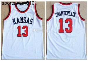 Koszulki #13 Wilt Chamberlain koszykówka Kansas Jayhawks College White Retro Classic Basketball koszulka męska Męs