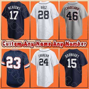 Stitch Kirk Gibson Baseball Miguel Cabrera Jersey Javier Baez Tucker Barnhart 17 Austin Meadows 7 Jonathan Schoop 13 Eric Haase 9 Willi Castro 50 Garrett Hill