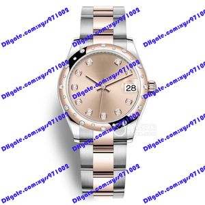 Sıcak Satış Moda Kadınlar İzle 31mm Pembe Kadran 278341RBR 178384 Takvim Ekran 18k Gül Altın Kayış Elmas İzle Asya 2813 Otomatik Mekanik Saatler