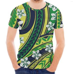 Men's T Shirts Tattoo And Floral Print Polynesian Traditional Pattern Style Men's Clothing Crew-Neck Short Sleeve Hawaiian Summer Sports