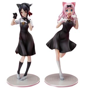 Anime manga 2pcsset kaguya-sama kärlek är krig anime figur fujiwara chika action figur kaguya shinomiya figurin samling dock leksaker 22 cm 230211