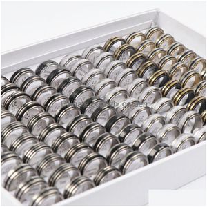 Cluster Rings Wholesale Bk Drip Oil Rotatable Spinner Stainless Steel Stripe Jewelry For Women Men Mix Style Drop Delivery 20 Dhjbh