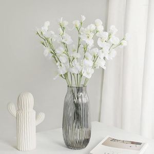 Flores decorativas Buquê de flor artificial Seda Sweet Pea Fake Plant Decor de casa Decoração de casamento