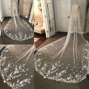 Bridal Veils Luxurious White Ivory 5 M Cathedral Long Voile Mariage Lace Wedding Veil Tulle With Comb Bride Accessories