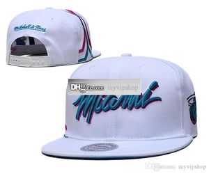 2022 Erkek Spor Snapback Caps Düz Brim Beyaz Renk Miami Mn Tasarımcı Şapkalar Ağa Ayarlanabilir Tasarım Beyzbol Gorra Tek Boyut