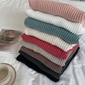 Women's Sweaters Warm Thick Autumn Winter Women Sweater Pullover Basic Ribbed Cotton Tops Knitted Solid Turtleneck With Thumb Hole