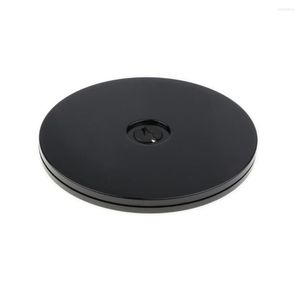 Smycken påsar fenovo 2 st 6 '' svart skivspelare akryl 360 graders roterande skärm för klockhantverksförpackningar