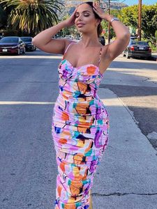 Party Dresses Hawthaw Women Floral Party Club Bodycon Beach Vacation Midi Dress Streetwear 2022 Summer Clothes Wholesale Items For Business T230210
