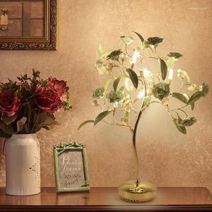 Lampade da tavolo LED Albero di Natale Luci da comodino per matrimoni Soggiorno Divano Arti e mestieri Lampada G9 in ceramica Luminaria