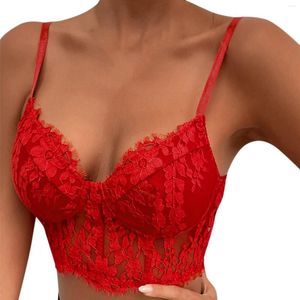 Yoga Outfit Lace Floral Bras Women Clothes Hollow Out Lingerie Corset Bralette Bralet Bra Tank Cami Crop Underwear Seamless Sports