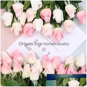 Decorative Flowers Wreaths 5 Pcs Of High Simation Moist Feeling Lover Rose Home Ornamental Flower Highend Artificial Drop Delivery Dhwny