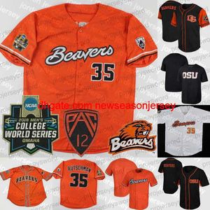 Baseball Jerseys New College #35 Adley Rutschman Oregon State Beavers Jersey NCAA 2018 College World Series Pac 12 Patch