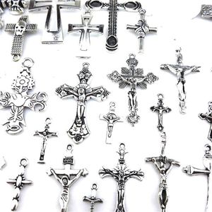 Charms Mix Styles Gothic Religious Jesus cruzado para jóias fazendo DIY GOTH Punk Mulheres pendentes Brincos de atacado Bulkcarms por atacado