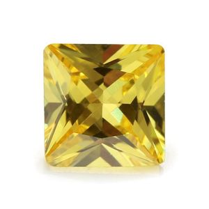 Diamantes soltos por atacado brilhando 100 pcs/ bolsa 4x4 mm Asscher Faceted Cut Shape 5A Black Square Cubic Zirconia Beds for Jewelry Dhbzu