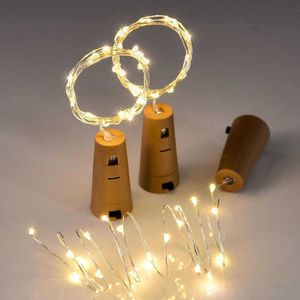 10 20 LED Güneş Şarap Şişesi Durdurucu Bakır Peri Strip Tel Dış Mekan Dekorasyonu Yenilik Gece Lambası Diy Cork Lights String Crestech168