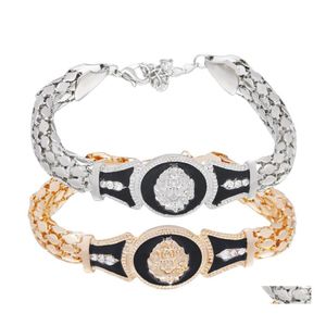 Linkkette Hip Hop Legierung Öl Drop Lion Head Armband Charme Frauen Herren Rock Punk Armband Schmuck Geschenk Lieferung Armbänder DHQ75